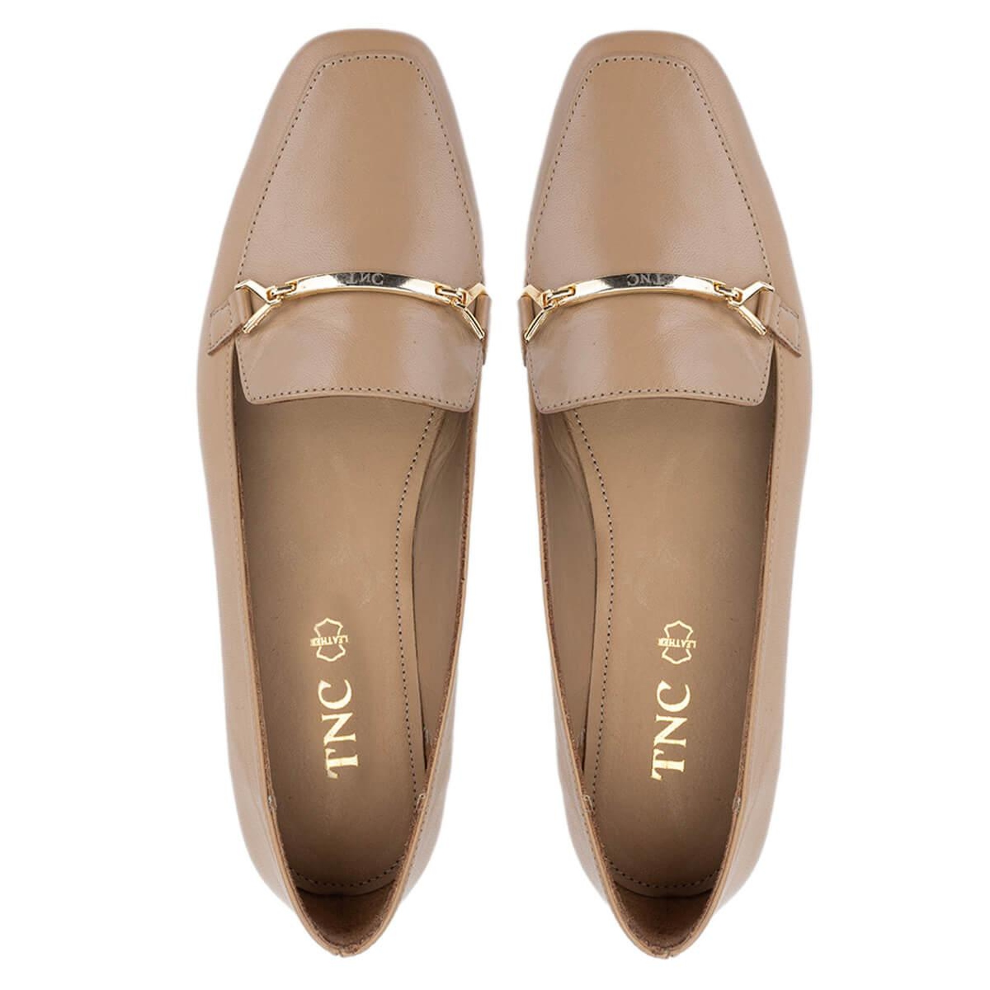 Tamer Tanca Kadın Hakiki Deri Bej Loafer Ayakkabı