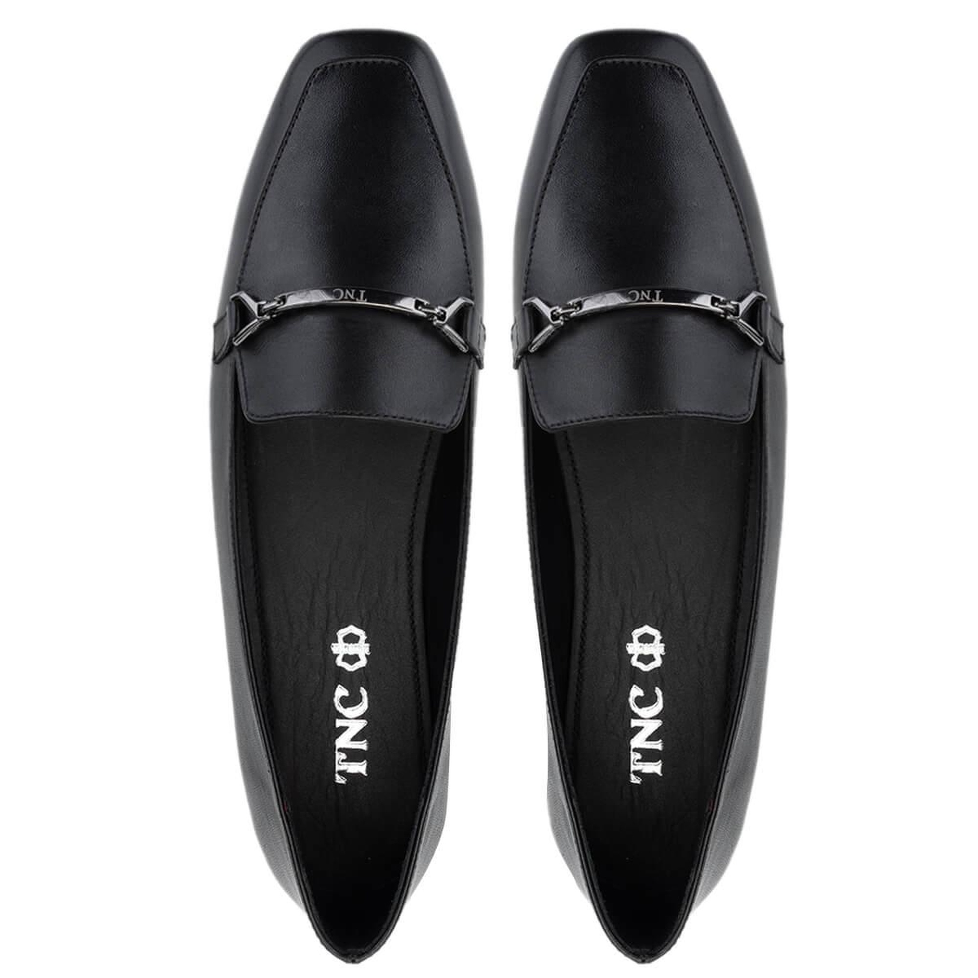 Tamer Tanca Kadın Hakiki Deri Siyah Deri Loafer Ayakkabı