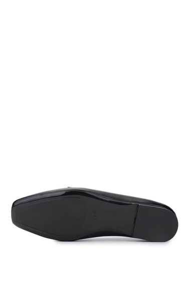  Tamer Tanca Kadın Hakiki Deri Siyah Deri Loafer Ayakkabı