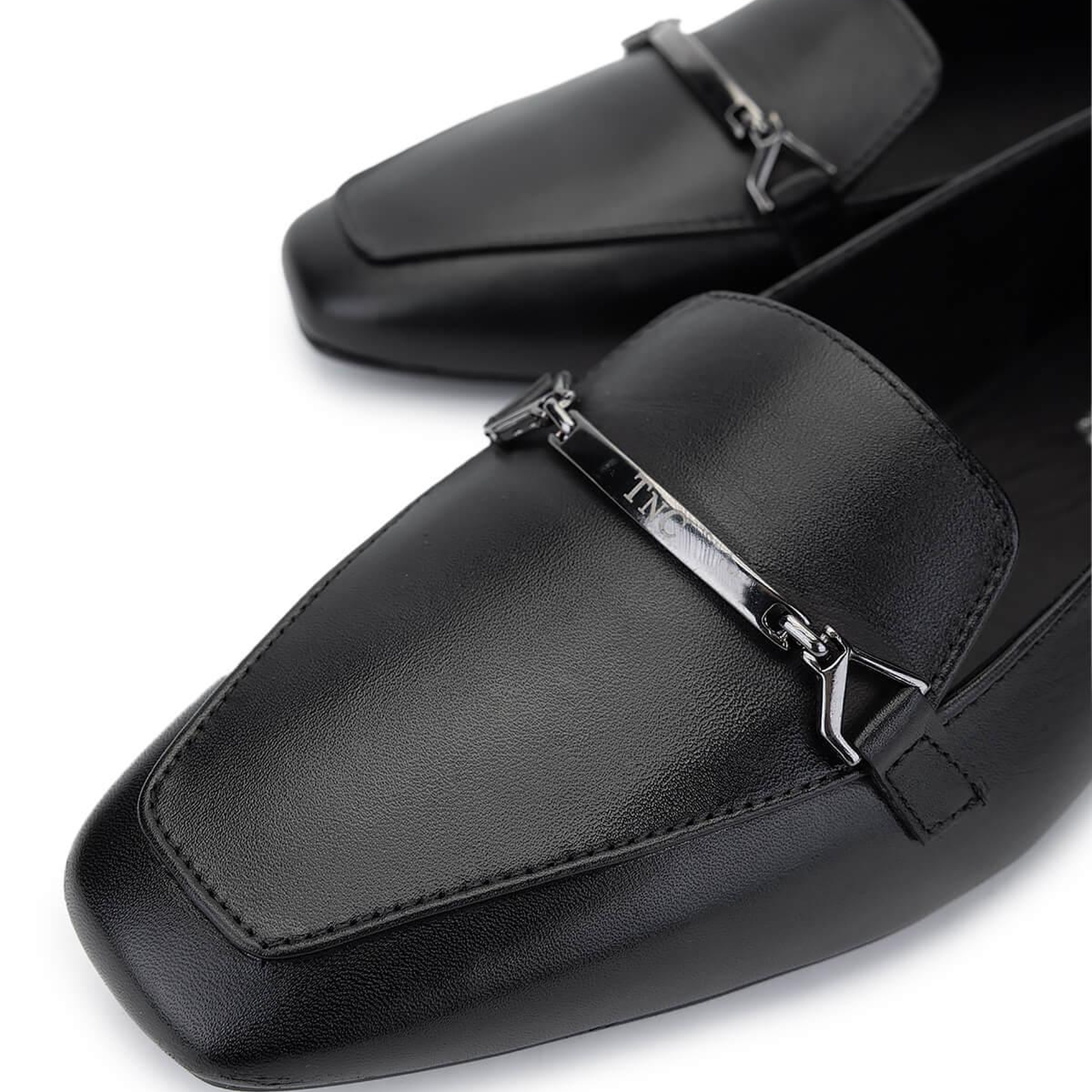 Tamer Tanca Kadın Hakiki Deri Siyah Deri Loafer Ayakkabı