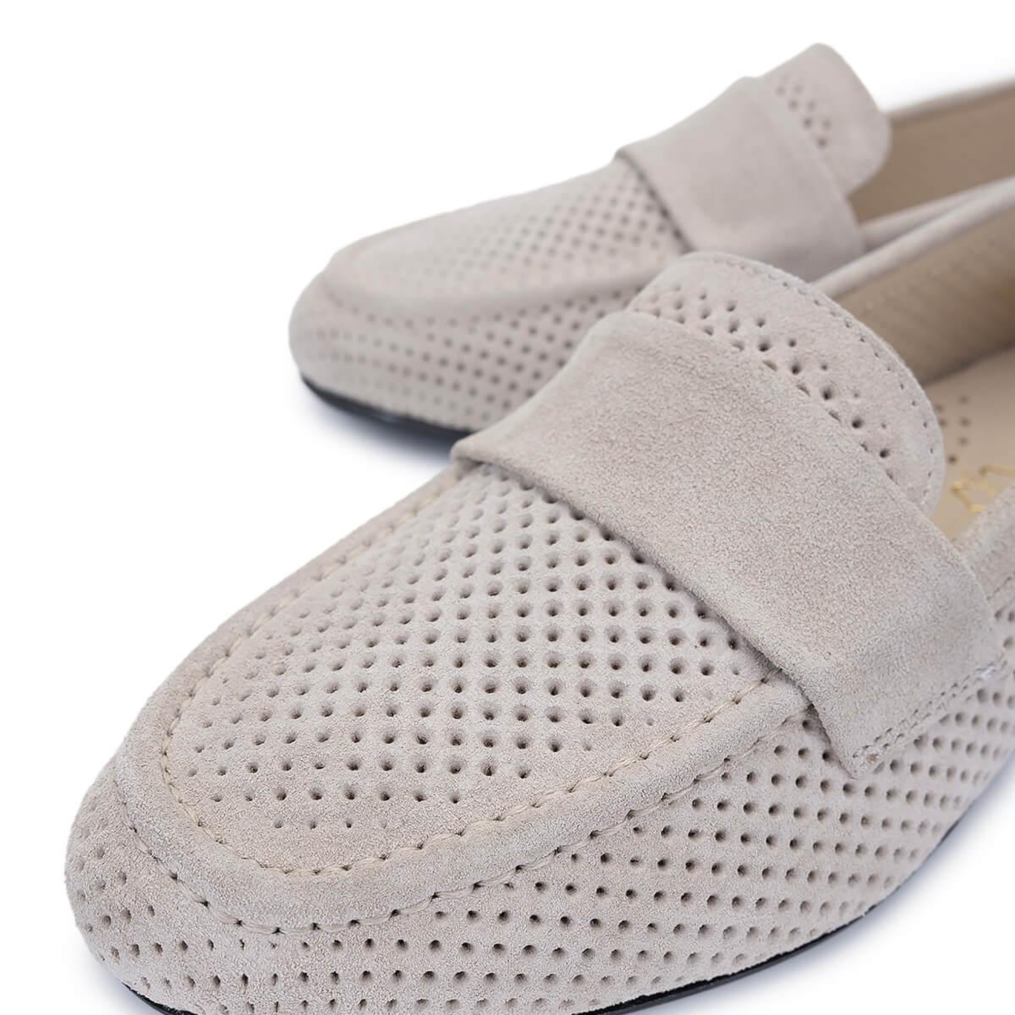 Tamer Tanca Kadın Hakiki Deri Bej Süet Loafer Ayakkabı