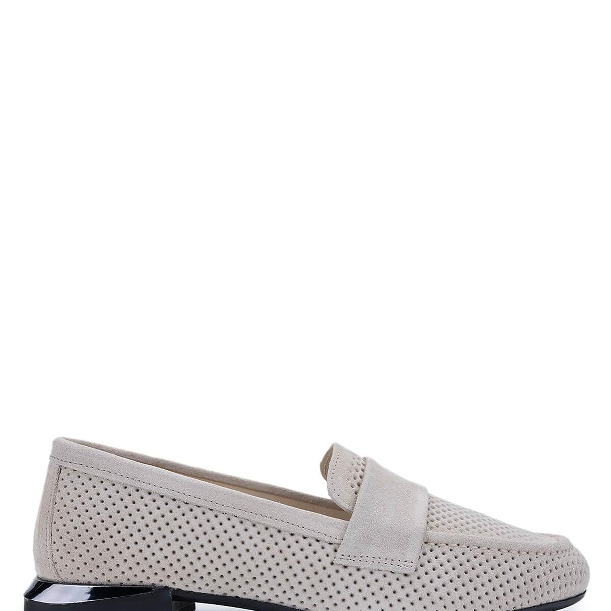 Tamer Tanca Kadın Hakiki Deri Bej Süet Loafer Ayakkabı