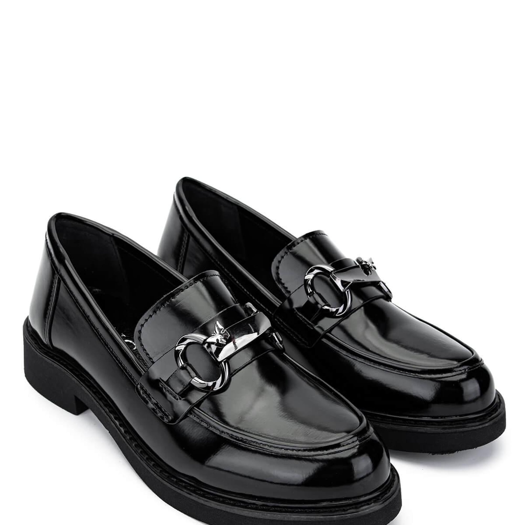 Tamer Tanca Kadın Vegan Siyah Açma Loafer Ayakkabı