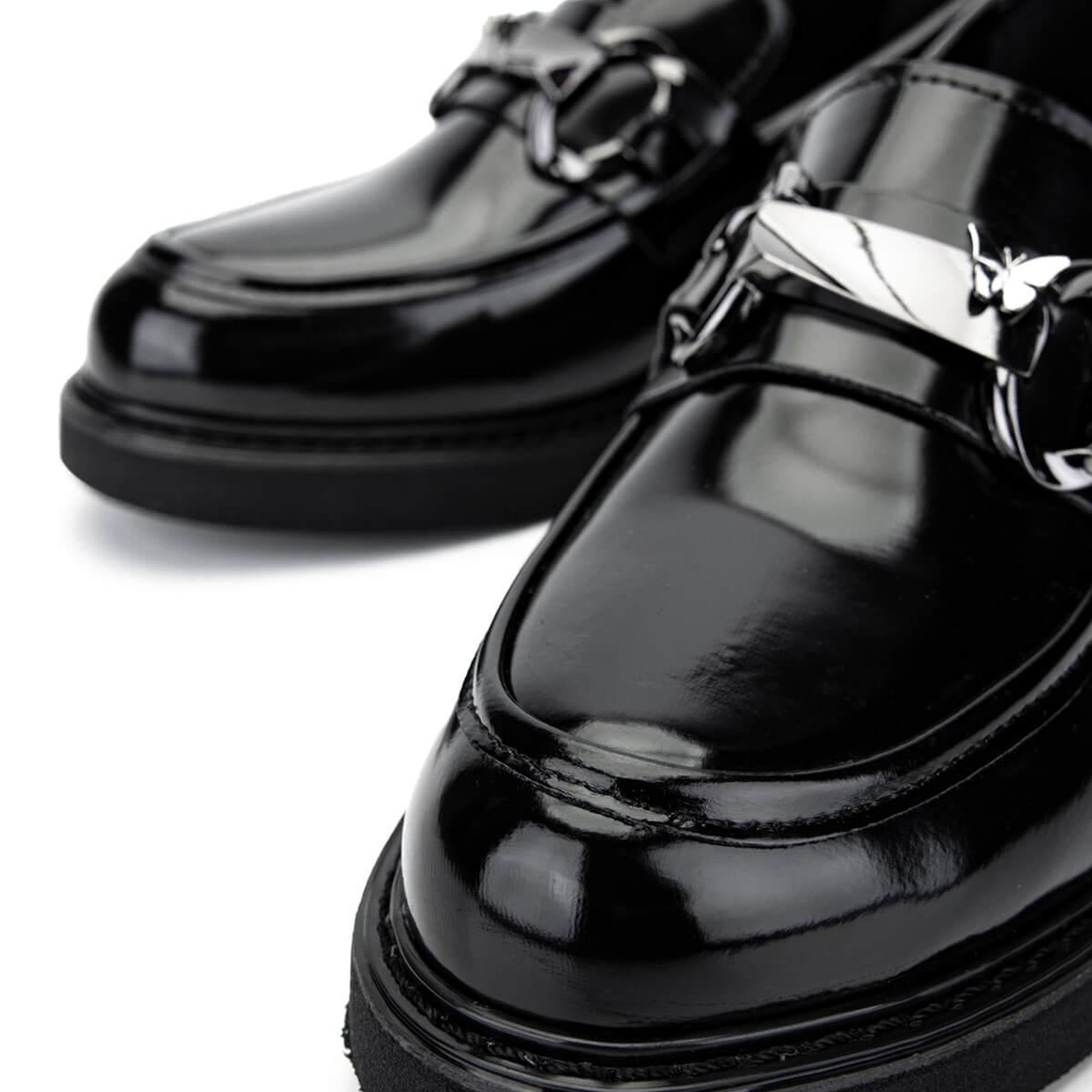 Tamer Tanca Kadın Vegan Siyah Açma Loafer Ayakkabı