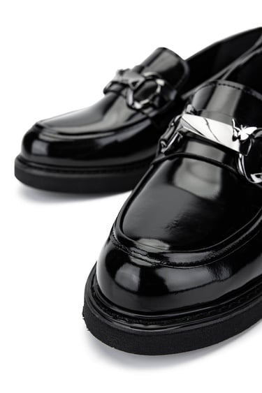  Tamer Tanca Kadın Vegan Siyah Açma Loafer Ayakkabı