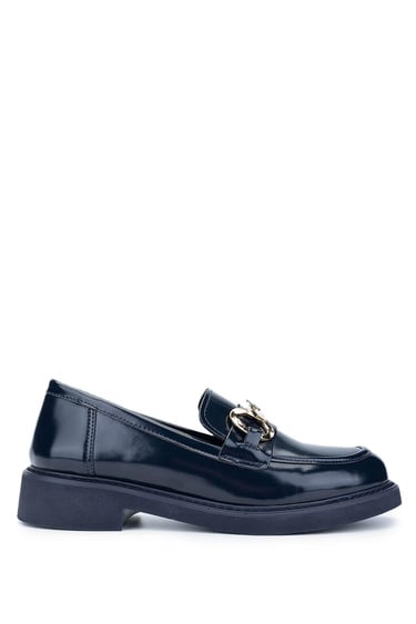  Tamer Tanca Kadın Vegan Lacivert Loafer Ayakkabı