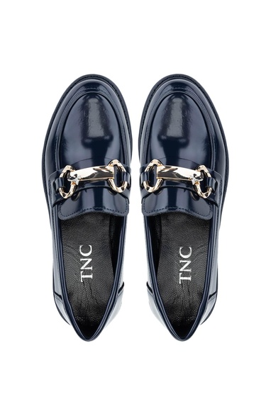  Tamer Tanca Kadın Vegan Lacivert Loafer Ayakkabı