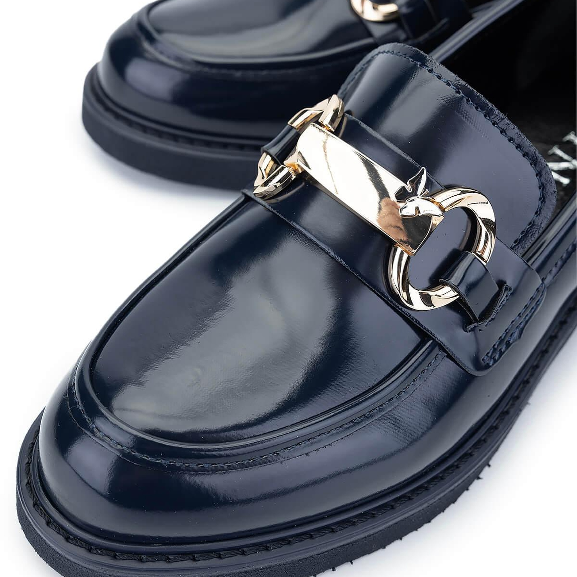 Tamer Tanca Kadın Vegan Lacivert Loafer Ayakkabı