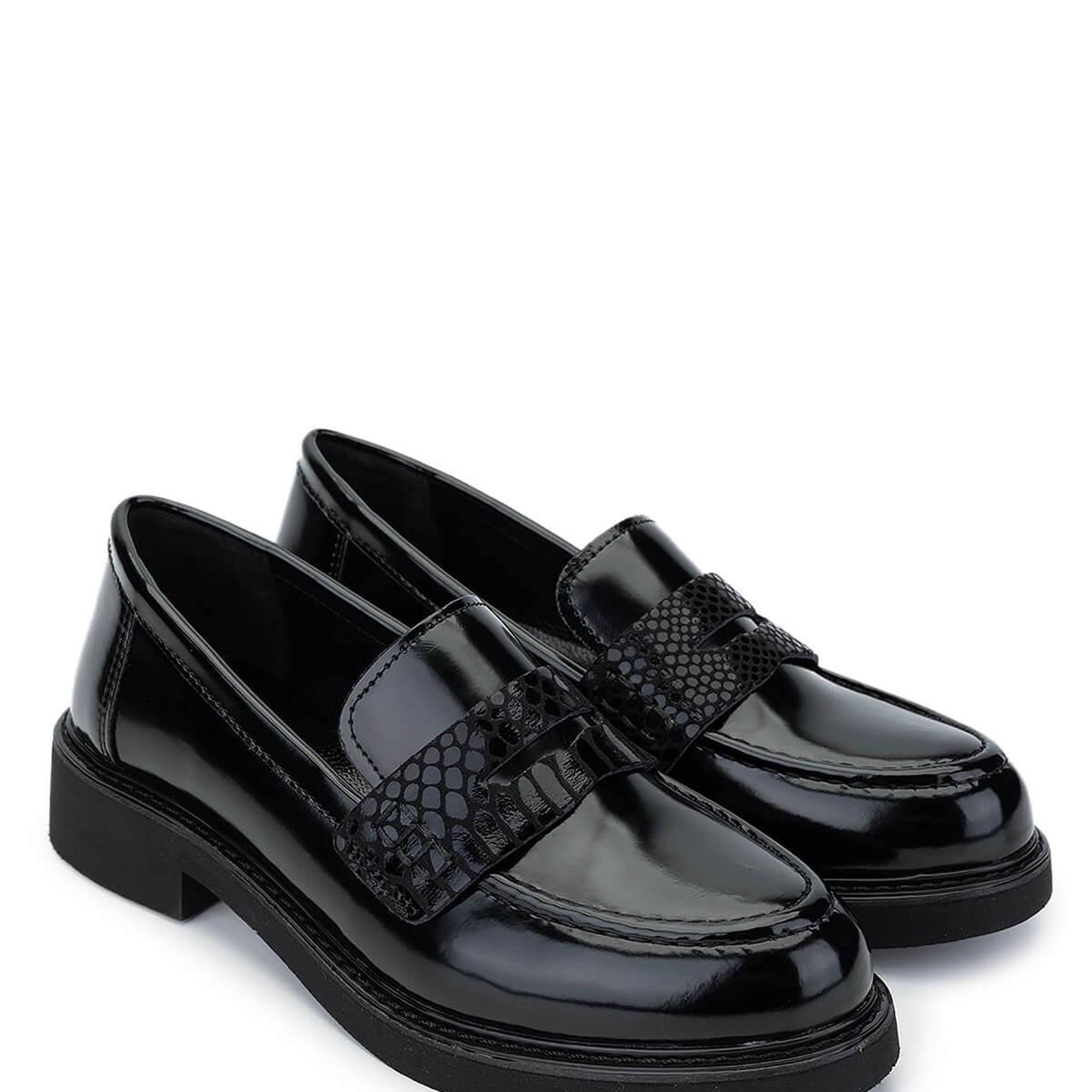 Tamer Tanca Kadın Vegan Siyah Açma Loafer Ayakkabı