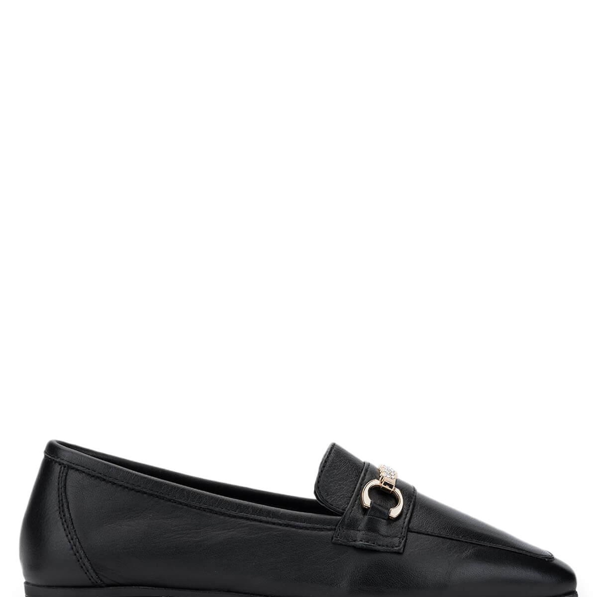 Tamer Tanca Kadın Hakiki Deri Siyah Deri Loafer Ayakkabı