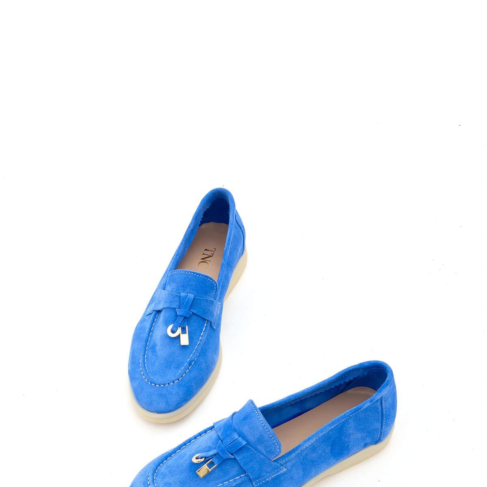 Tamer Tanca Kadın Hakiki Deri Mavi Loafer Ayakkabı