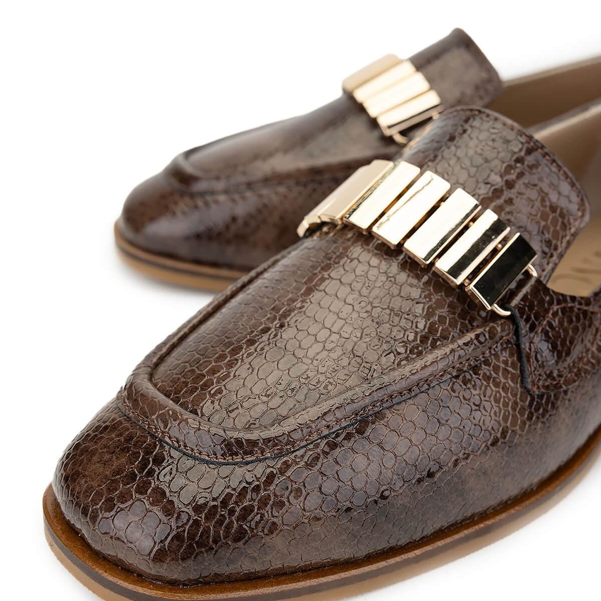 Tamer Tanca Kadın Hakiki Deri Kahverengi Loafer Ayakkabı