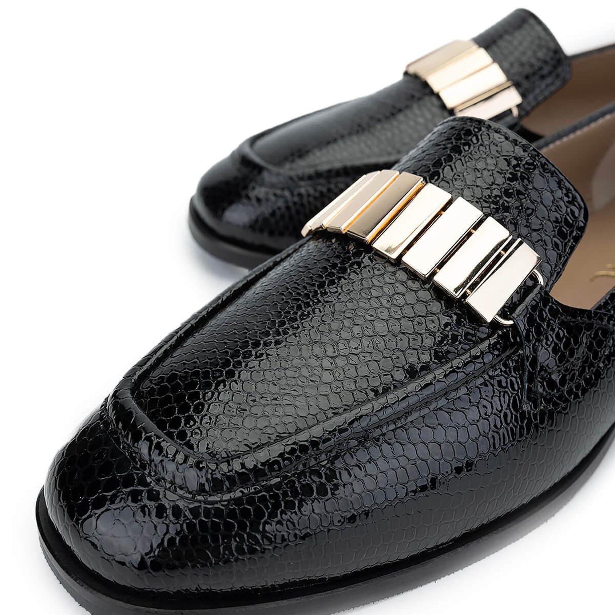 Tamer Tanca Kadın Hakiki Deri Siyah Loafer Ayakkabı