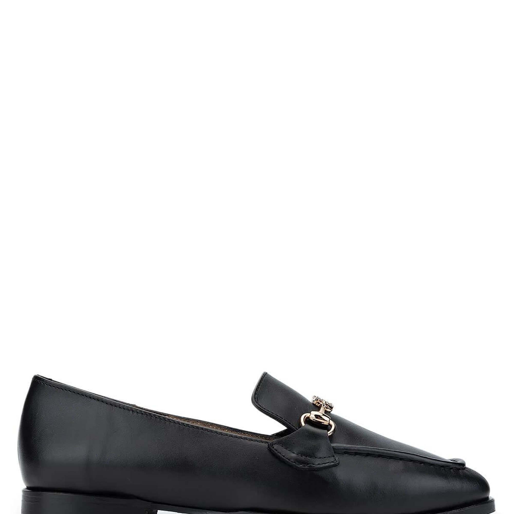 Tamer Tanca Kadın Hakiki Deri Siyah Deri Loafer Ayakkabı