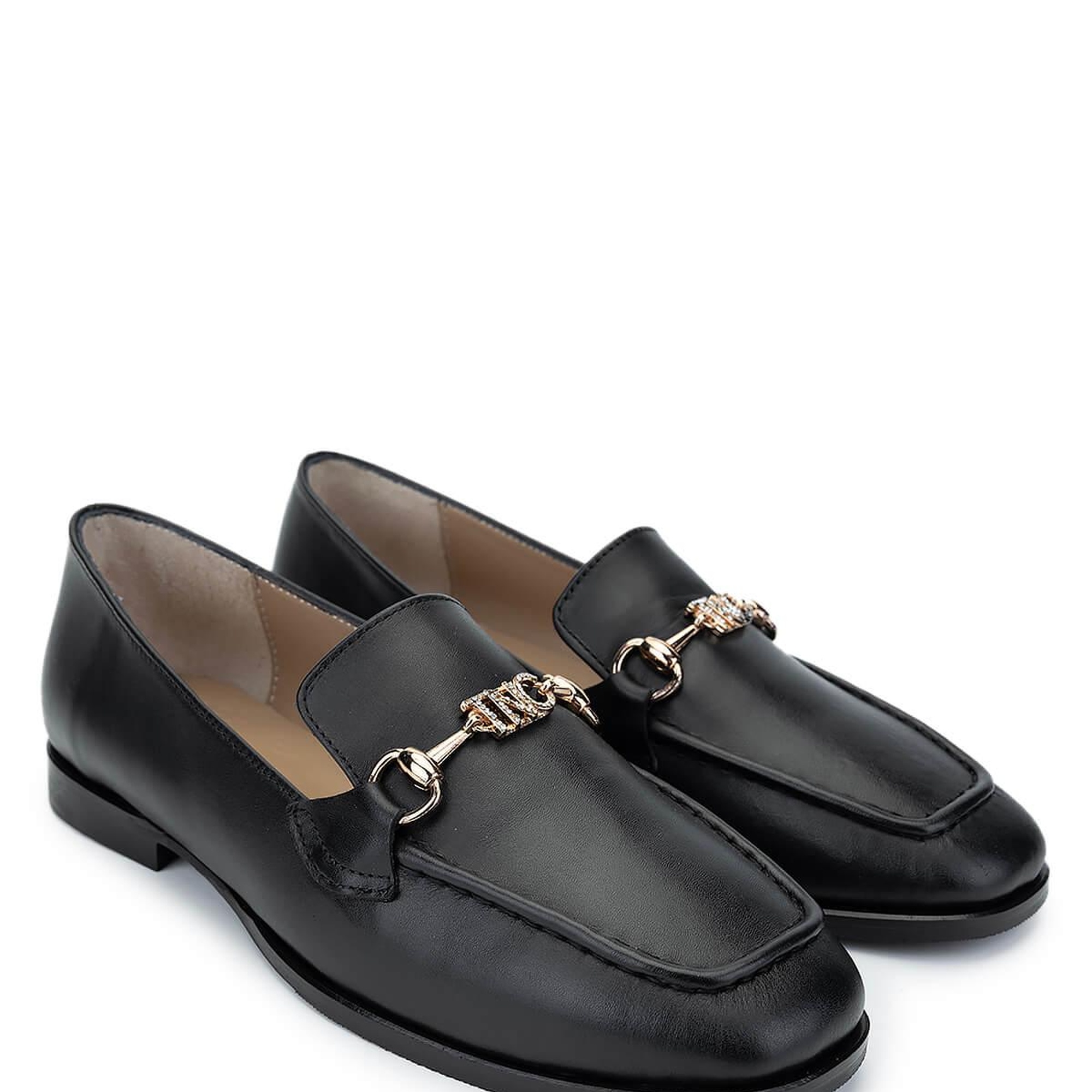 Tamer Tanca Kadın Hakiki Deri Siyah Deri Loafer Ayakkabı