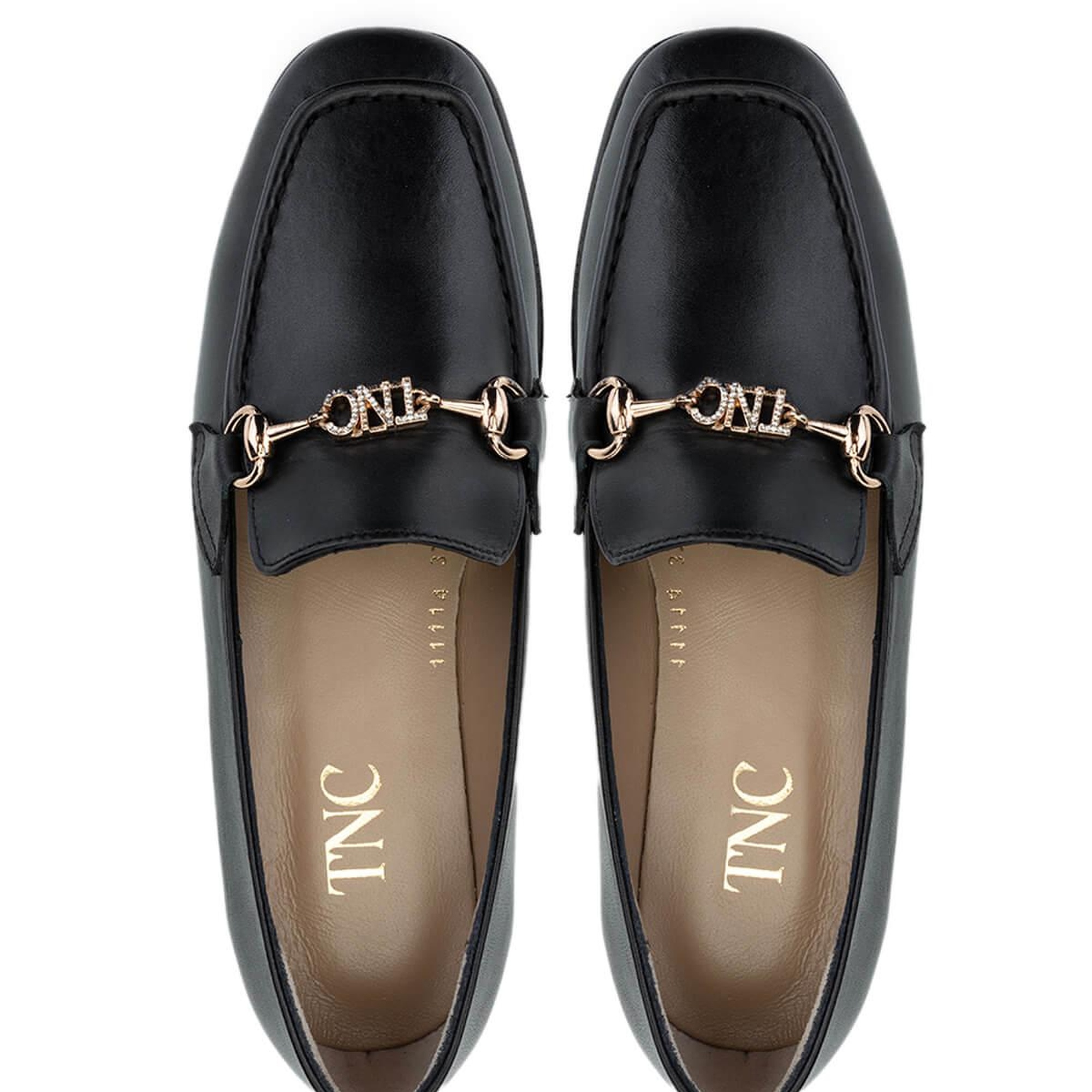 Tamer Tanca Kadın Hakiki Deri Siyah Deri Loafer Ayakkabı