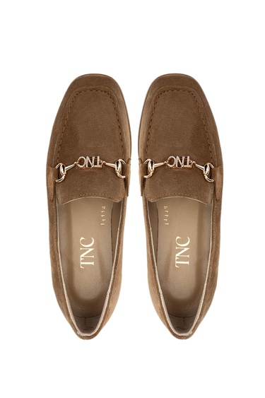  Tamer Tanca Kadın Hakiki Deri Tütün Süet Loafer Ayakkabı