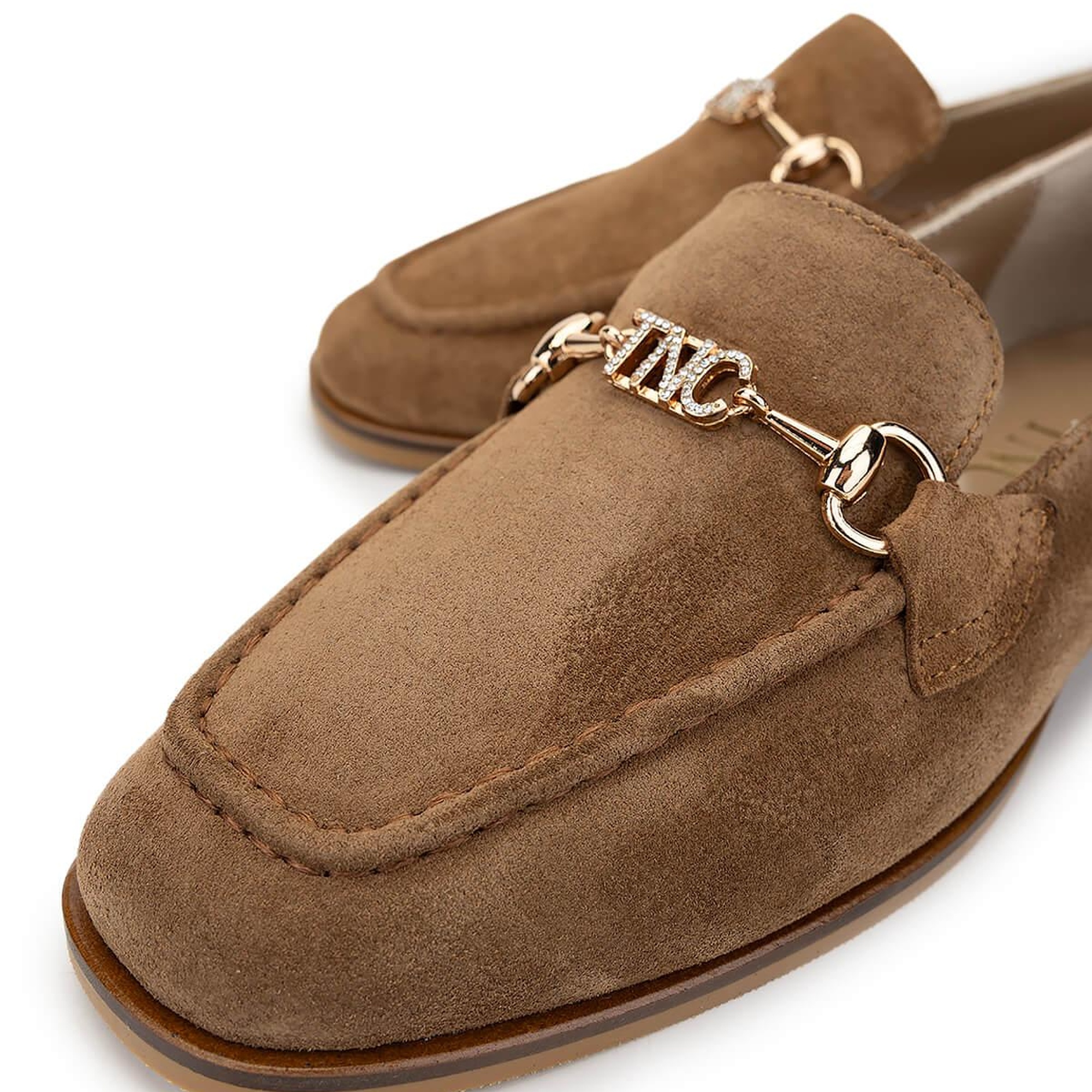 Tamer Tanca Kadın Hakiki Deri Tütün Süet Loafer Ayakkabı