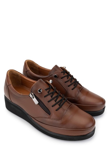  Tamer Tanca Kadın Hakiki Deri Taba Casual Ayakkabı