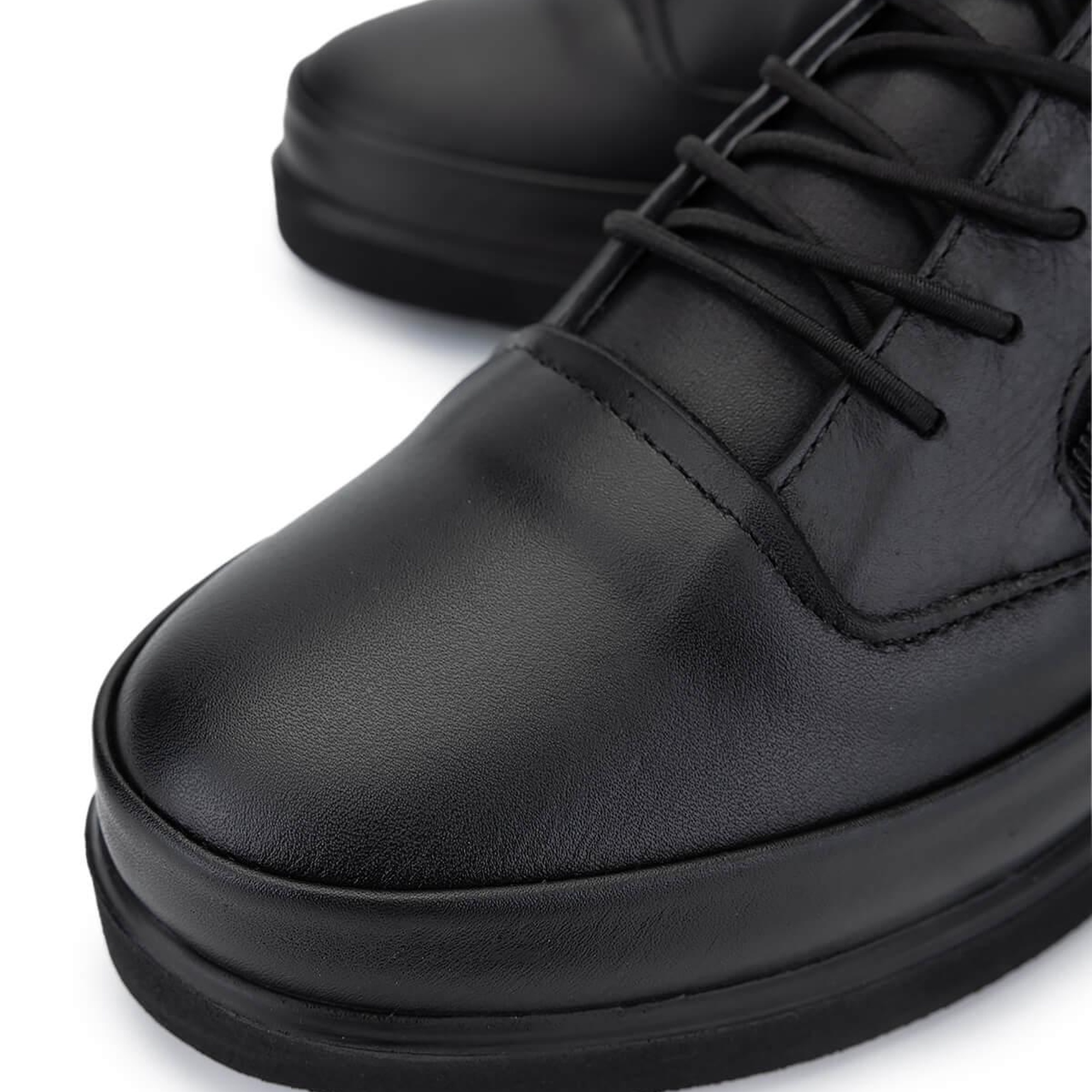 Tamer Tanca Kadın Hakiki Deri Siyah Deri Casual Ayakkabı