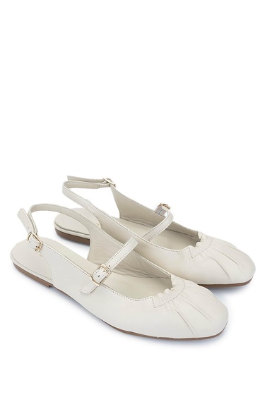  Tamer Tanca Kadın Hakiki Deri Bej Casual Ayakkabı