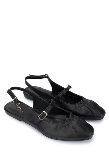  Tamer Tanca Kadın Hakiki Deri Siyah Deri Casual Ayakkabı