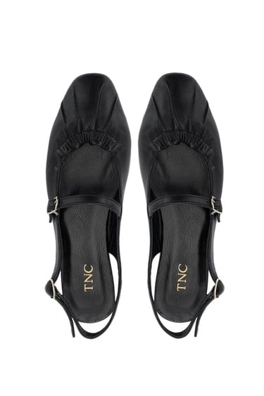  Tamer Tanca Kadın Hakiki Deri Siyah Deri Casual Ayakkabı