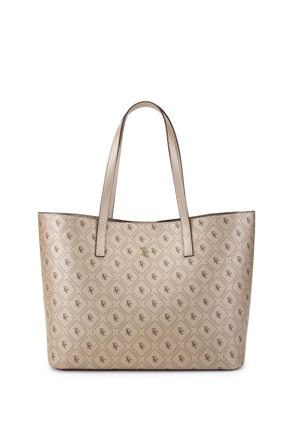  Tamer Tanca Kadın Vegan Altın Omuz Çanta