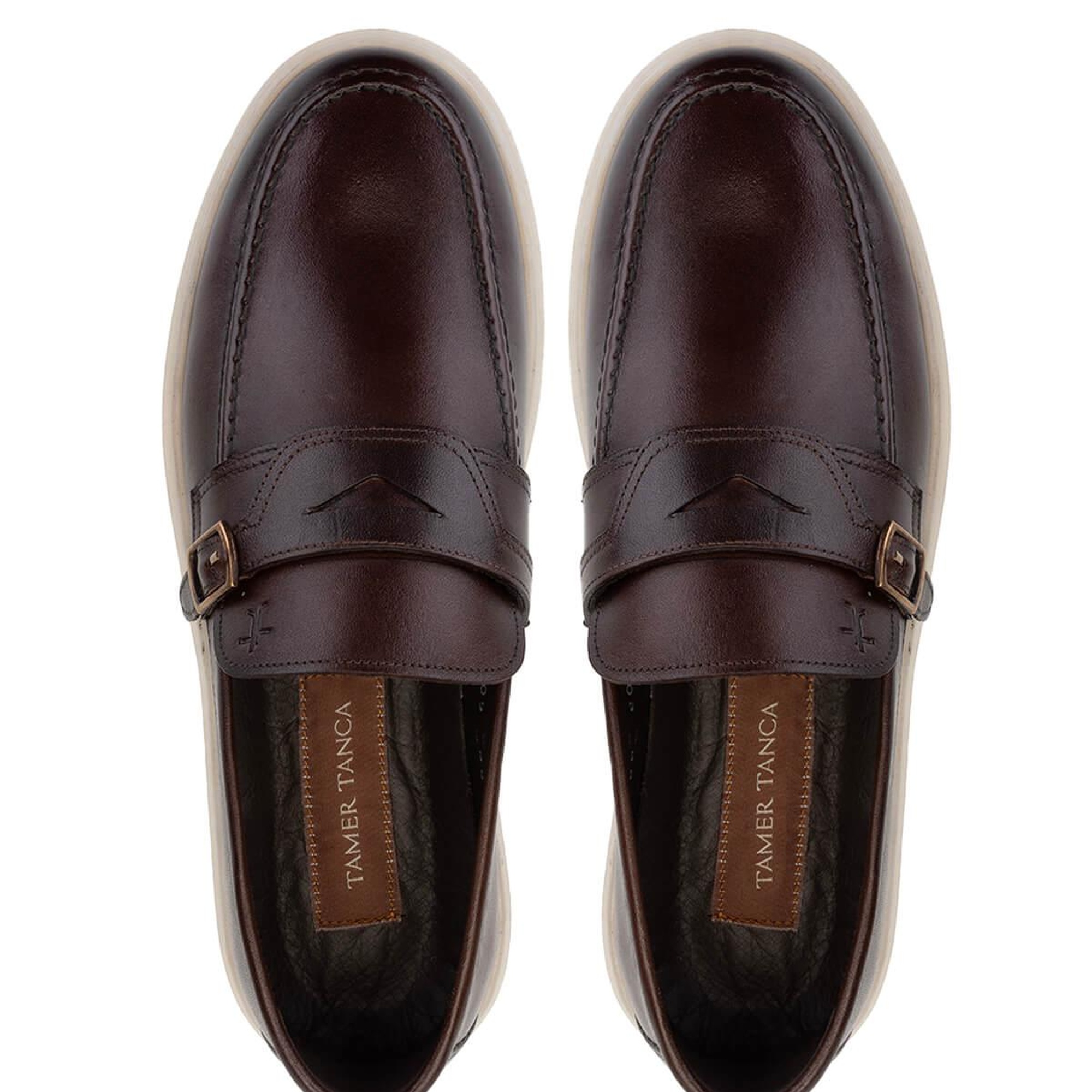 Tamer Tanca Erkek Hakiki Deri Kahverengi Loafer Ayakkabı