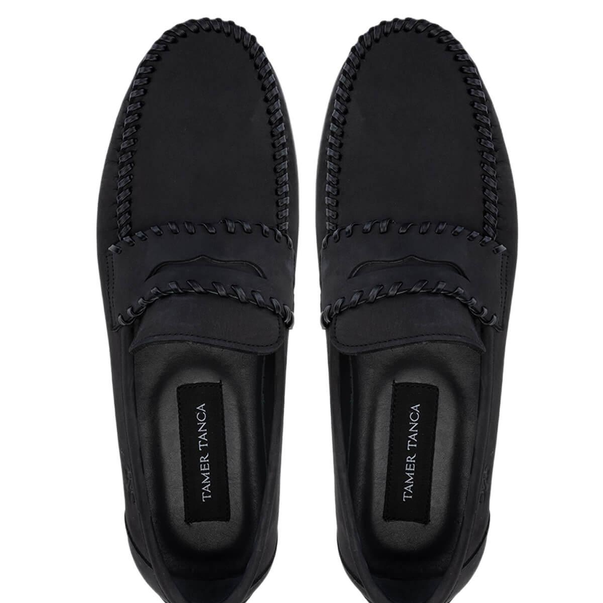Tamer Tanca Erkek Hakiki Deri Siyah Nubuk Loafer Ayakkabı