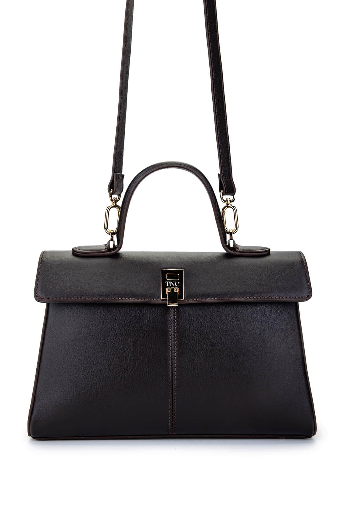  Tamer Tanca Kadın Hakiki Deri Kahverengi El Çantası