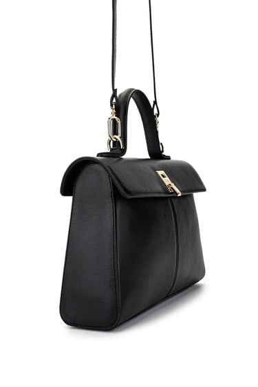  Tamer Tanca Kadın Hakiki Deri Siyah Deri El Çantası