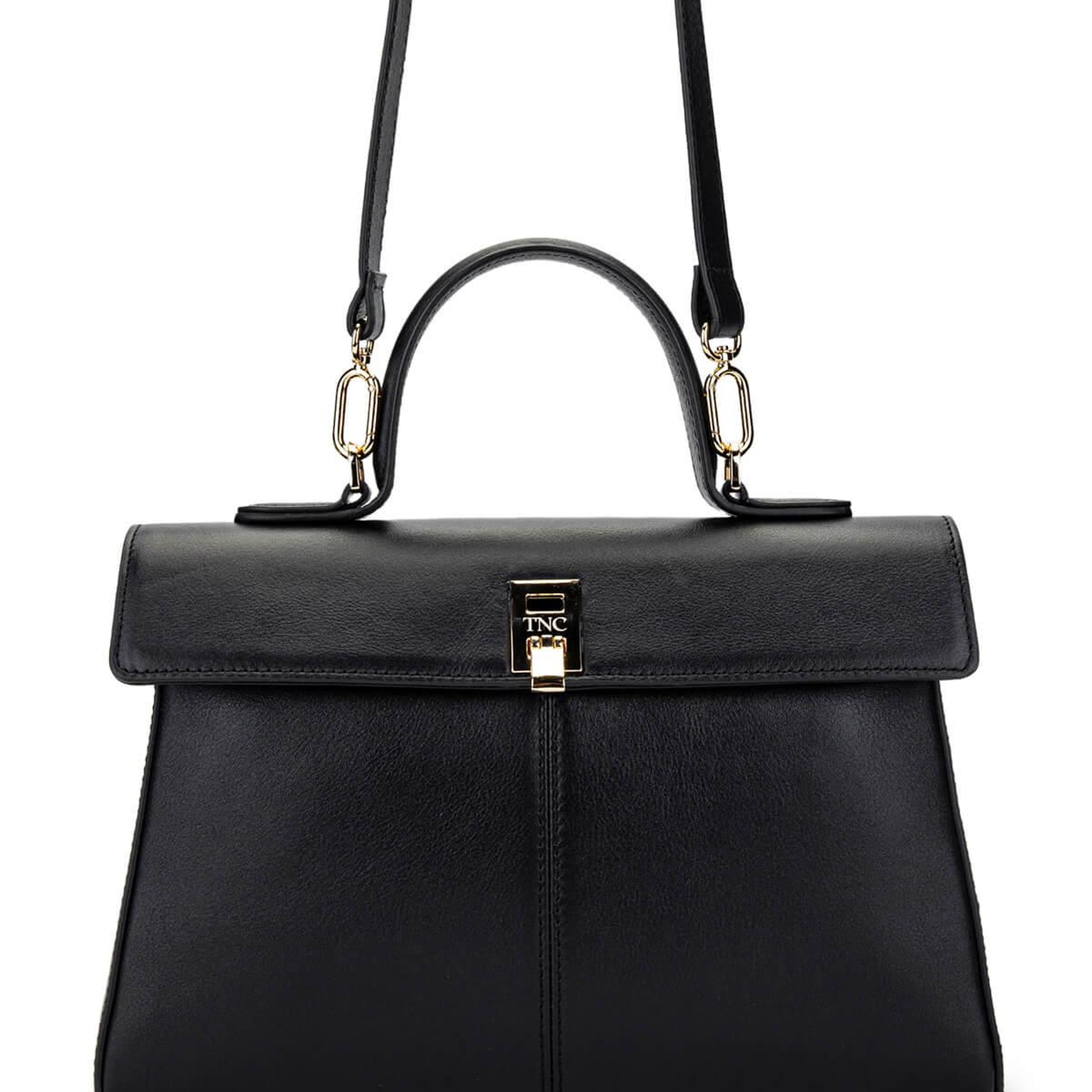 Tamer Tanca Kadın Hakiki Deri Siyah Deri El Çantası