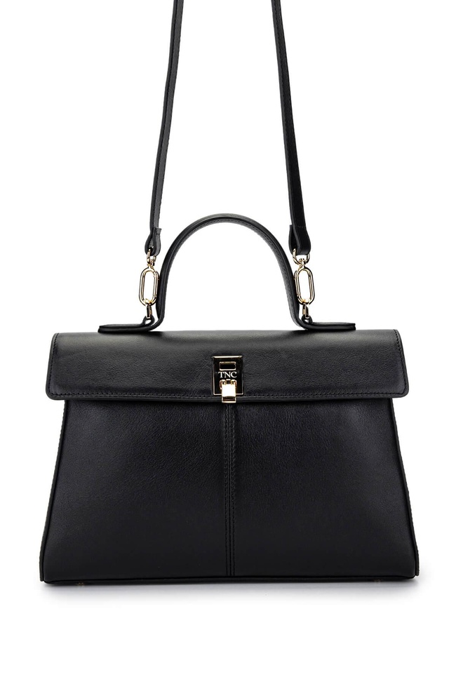  Tamer Tanca Kadın Hakiki Deri Siyah Deri El Çantası