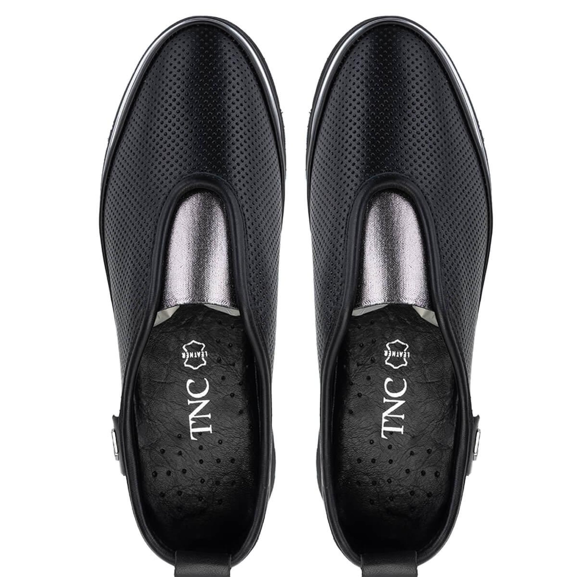 Tamer Tanca Kadın Hakiki Deri Siyah Comfort Ayakkabı