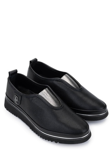  Tamer Tanca Kadın Hakiki Deri Siyah Comfort Ayakkabı