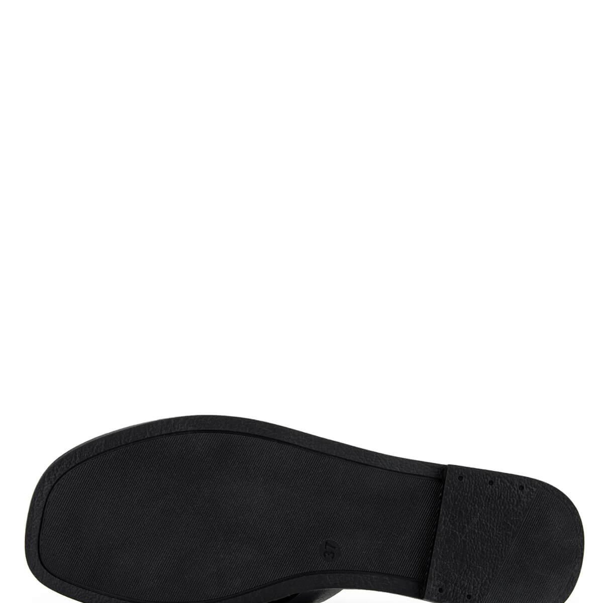 Tamer Tanca Kadın Hakiki Deri Siyah/Antrasit Düz Terlik