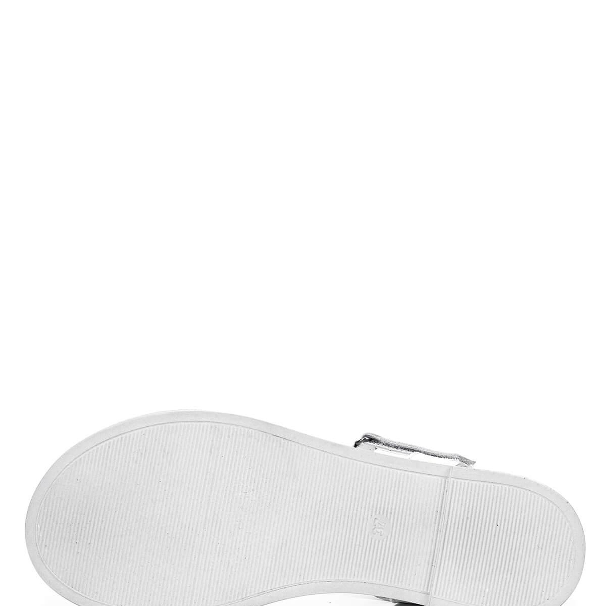 Tamer Tanca Kadın Hakiki Deri Beyaz/Lame Topuklu Sandalet