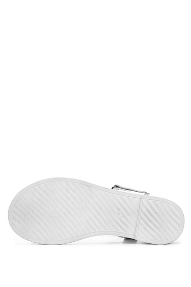  Tamer Tanca Kadın Hakiki Deri Beyaz/Lame Topuklu Sandalet