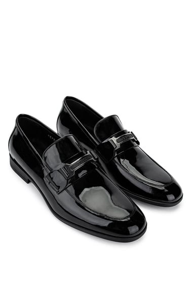  Tamer Tanca Erkek Hakiki Deri Siyah Rugan Klasik Ayakkabı