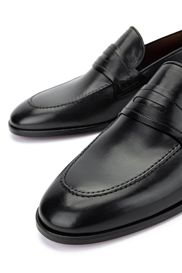  Tamer Tanca Erkek Hakiki Deri Siyah Klasik Ayakkabı