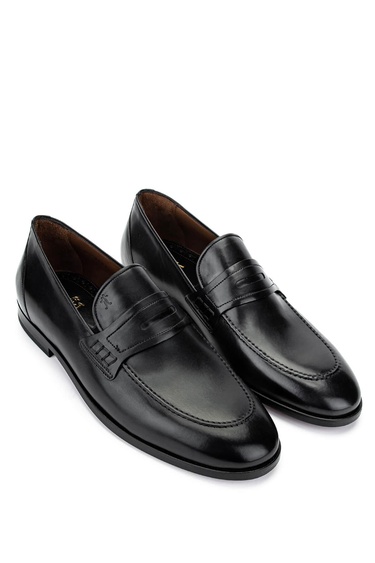  Tamer Tanca Erkek Hakiki Deri Siyah Klasik Ayakkabı