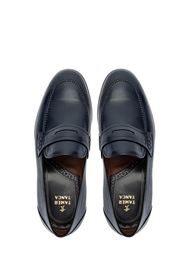  Tamer Tanca Erkek Hakiki Deri Lacivert Klasik Ayakkabı