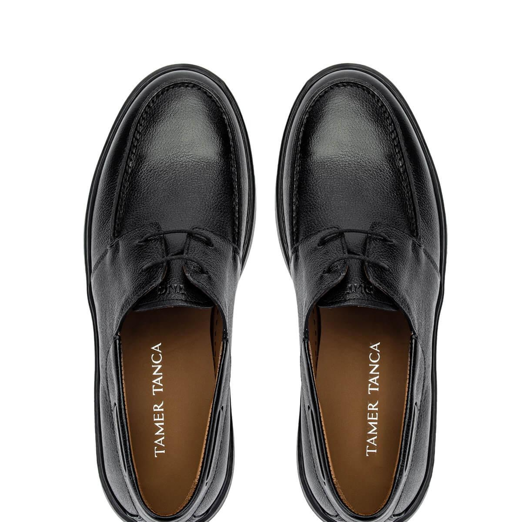 Tamer Tanca Erkek Hakiki Deri Siyah Deri Casual Ayakkabı