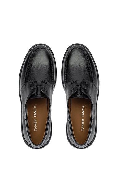  Tamer Tanca Erkek Hakiki Deri Siyah Deri Casual Ayakkabı