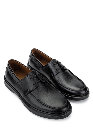  Tamer Tanca Erkek Hakiki Deri Siyah Deri Casual Ayakkabı