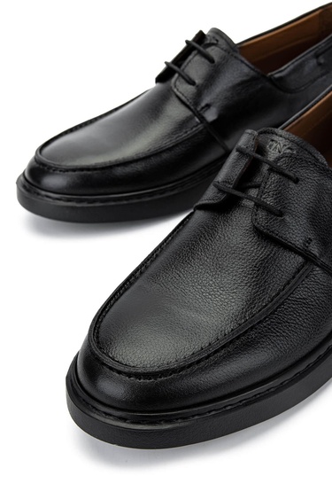  Tamer Tanca Erkek Hakiki Deri Siyah Deri Casual Ayakkabı