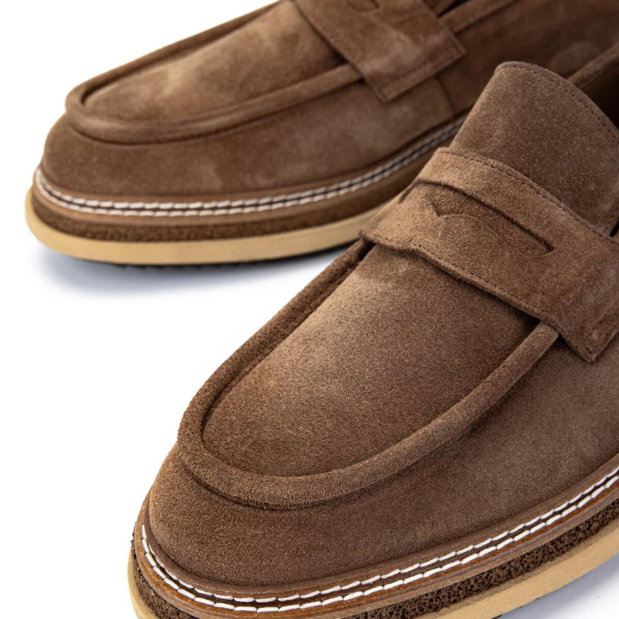 Tamer Tanca Erkek Hakiki Deri Tütün Süet Loafer Ayakkabı