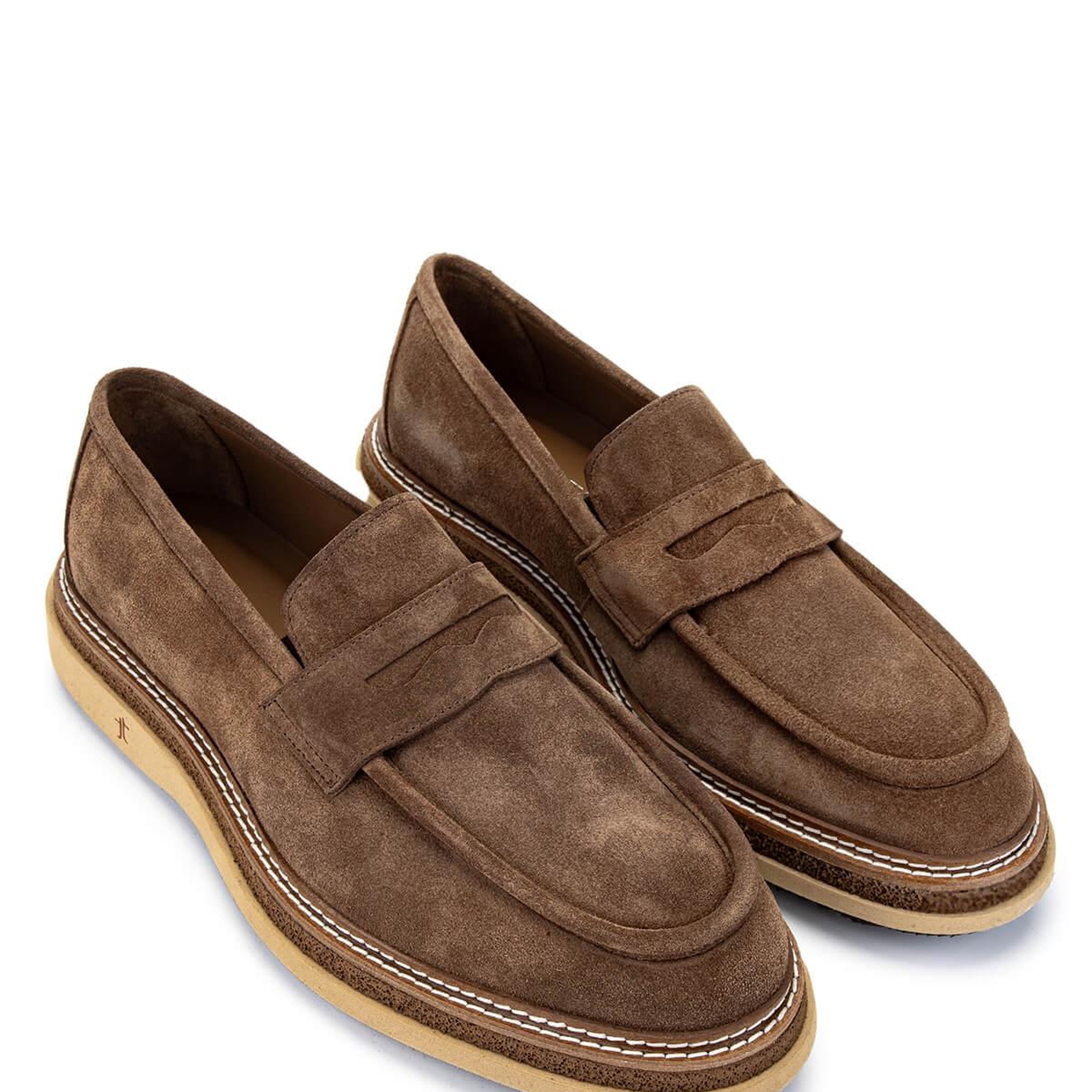 Tamer Tanca Erkek Hakiki Deri Tütün Süet Loafer Ayakkabı
