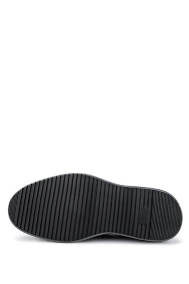  Tamer Tanca Erkek Hakiki Deri Siyah Süet Loafer Ayakkabı